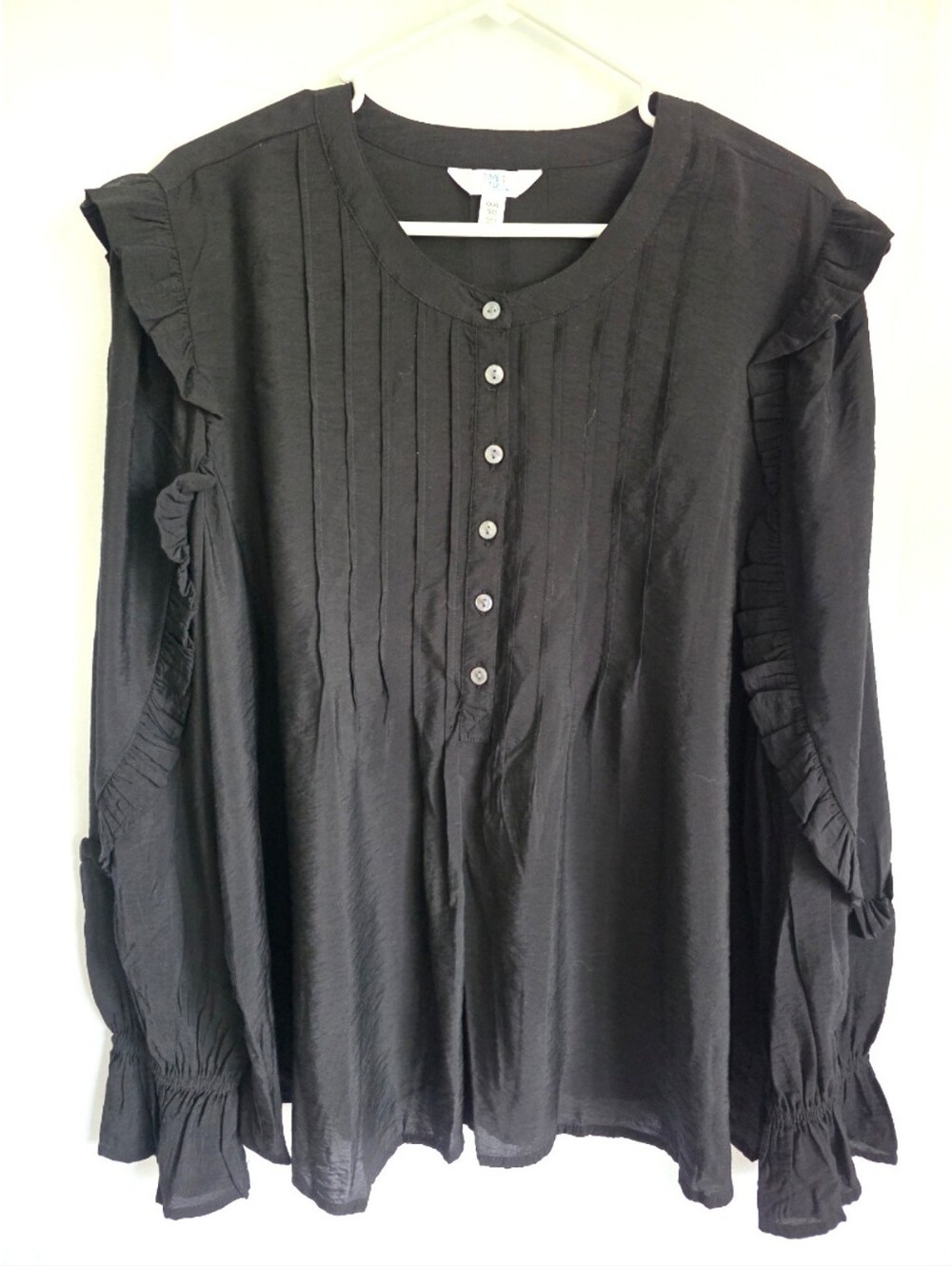 Nwot COTTAGECORE Ruffle Pintuck Ruffle Blouse XXXL 22